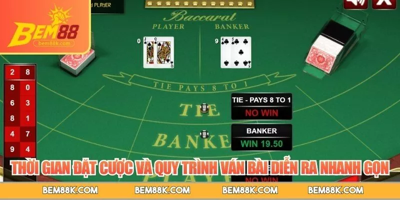 Thời gian đặt cược và quy trình ván bài diễn ra nhanh gọn