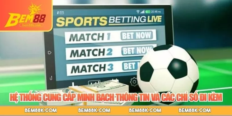 Hệ thống cung cấp minh bạch thông tin và các chỉ số đi kèm